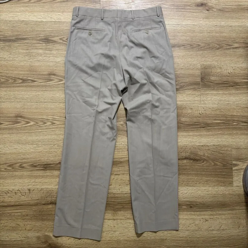 Ted Baker Endurance Suit Mens 38R Pants 32x32 Beige 100% Wool Classic Designer